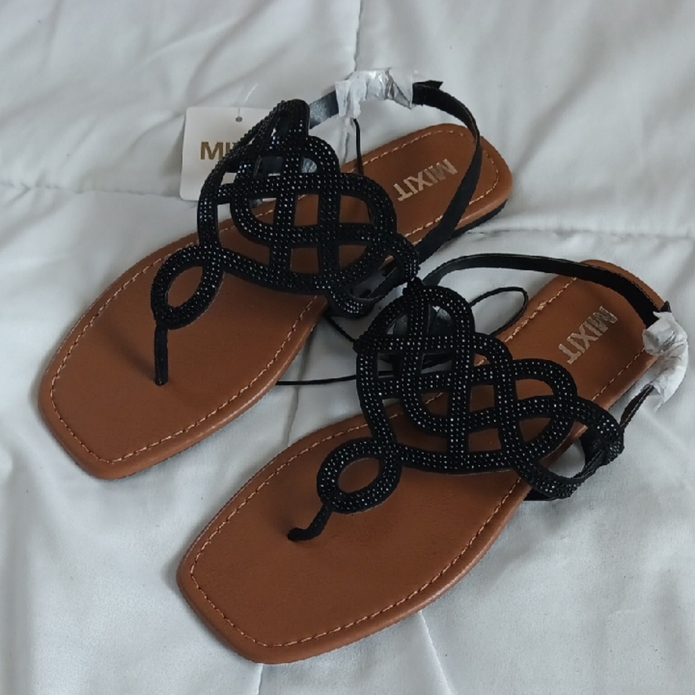 MIXIT Black Sandals for Women